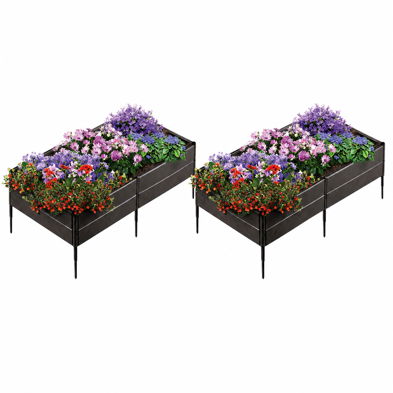 Plastic Raised Garden Bed - 2 Pack Small